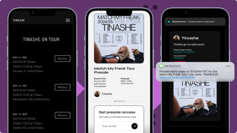 Bandsintown、ライブチケットの先行販売機能をアーティスト向けに開始。チケット販売会社に関係なく、先行販売が可能に